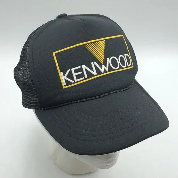 Vintage Kenwood Audio Equipement Foam Mesh Snapback Trucker Hat Black Cap - Picture 6 of 9